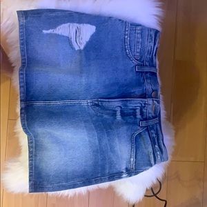 Blue denim skirt